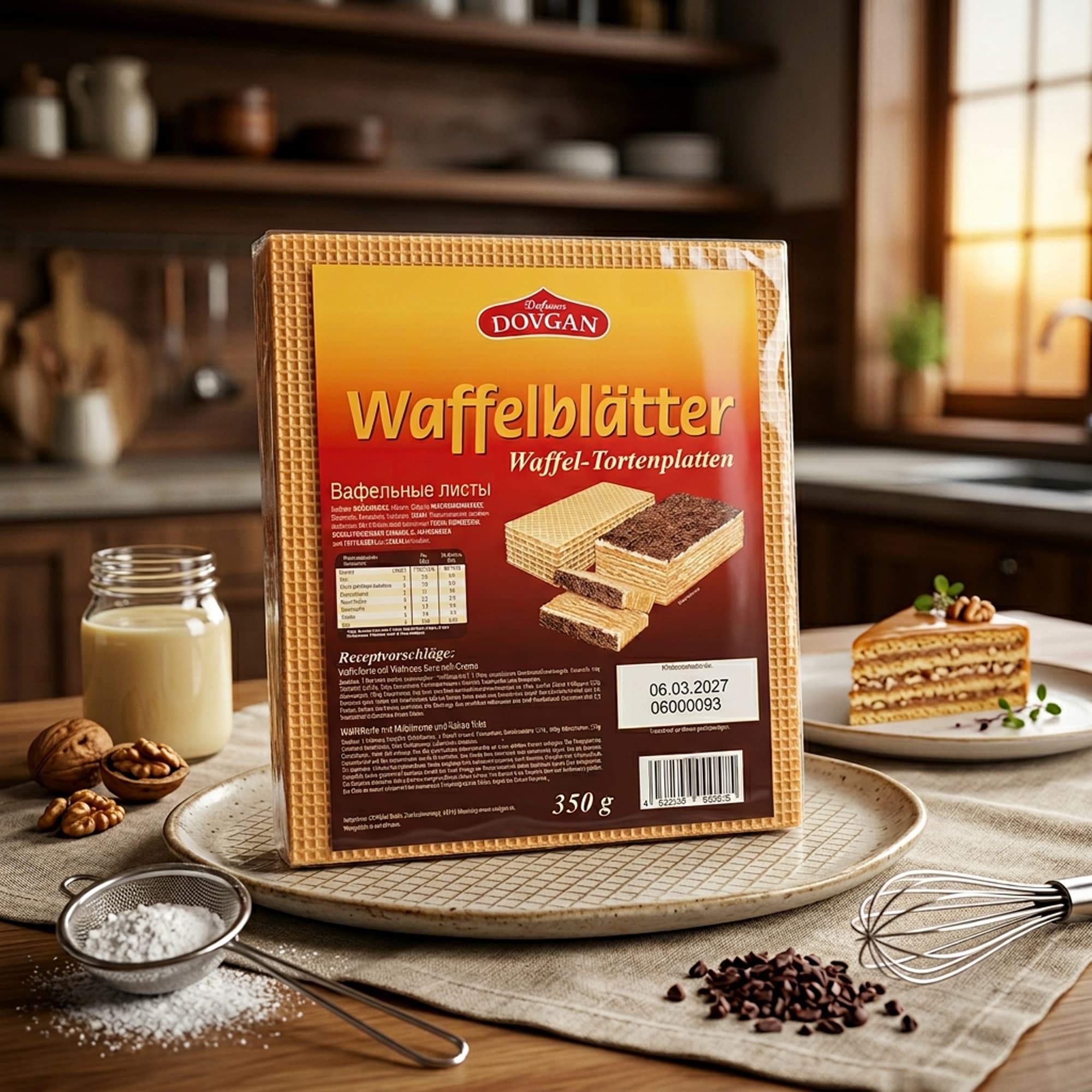 Dovgan Waffelblätter 350 g – ungefüllt zum Selbstbelegen