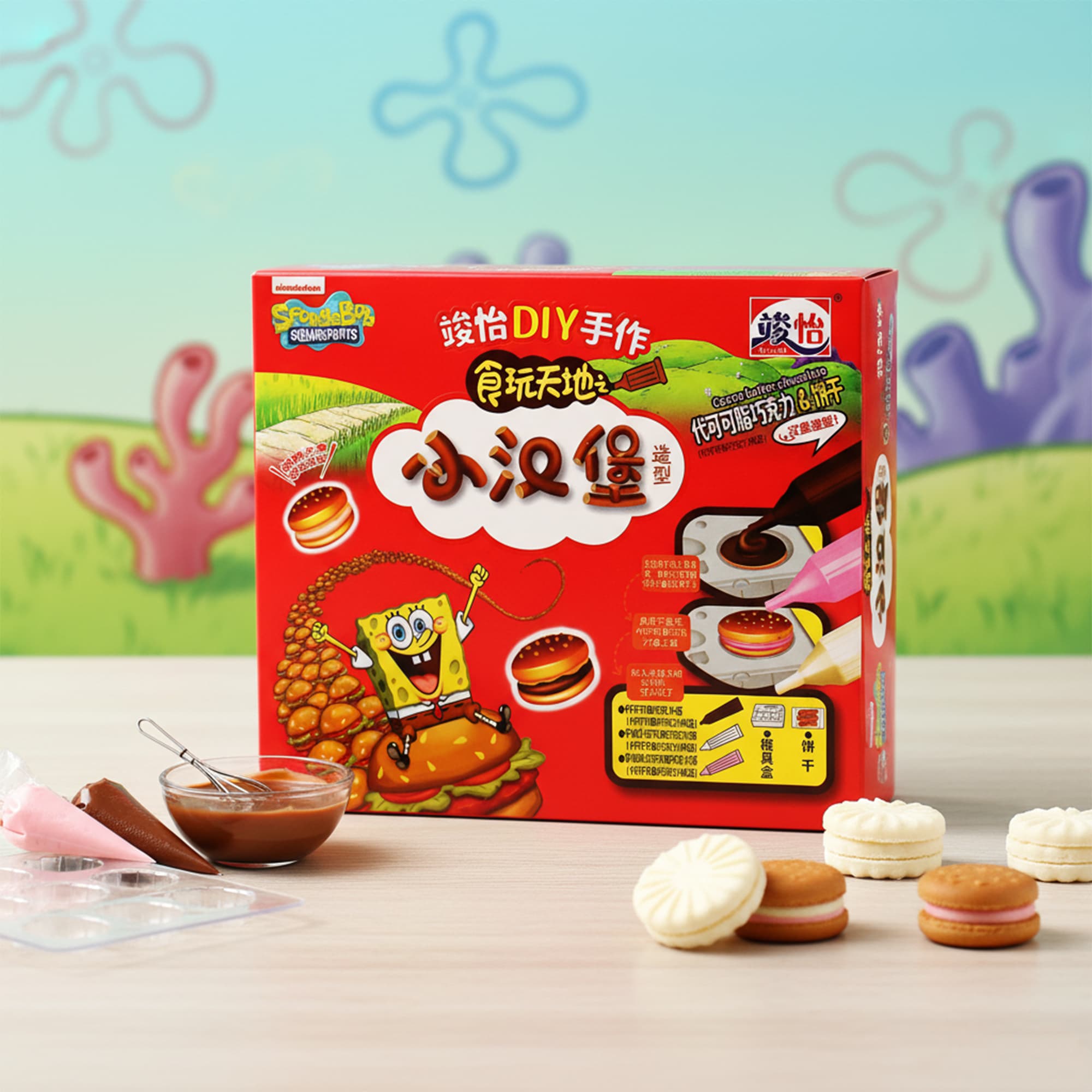 DIY SpongeBob Burger Schokoladen-Set – Kreatives Snack-Erlebnis 60g