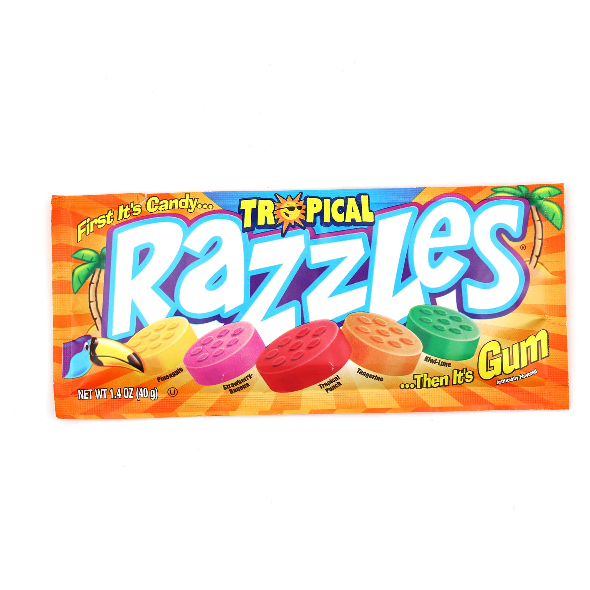 Razzles Tropical Kaugummi Bonbons 40g – Candy & Gum mit Fruchtgeschmack