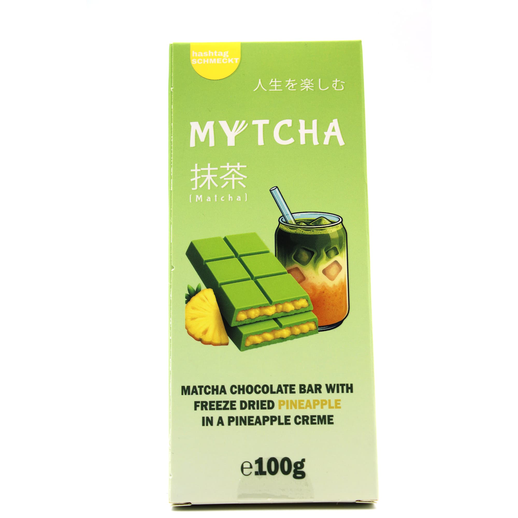 MYTCHA Matcha Pineapple – Weiße Schokolade mit Ananas-Creme und gefriergetrockneter Ananas (100 g)