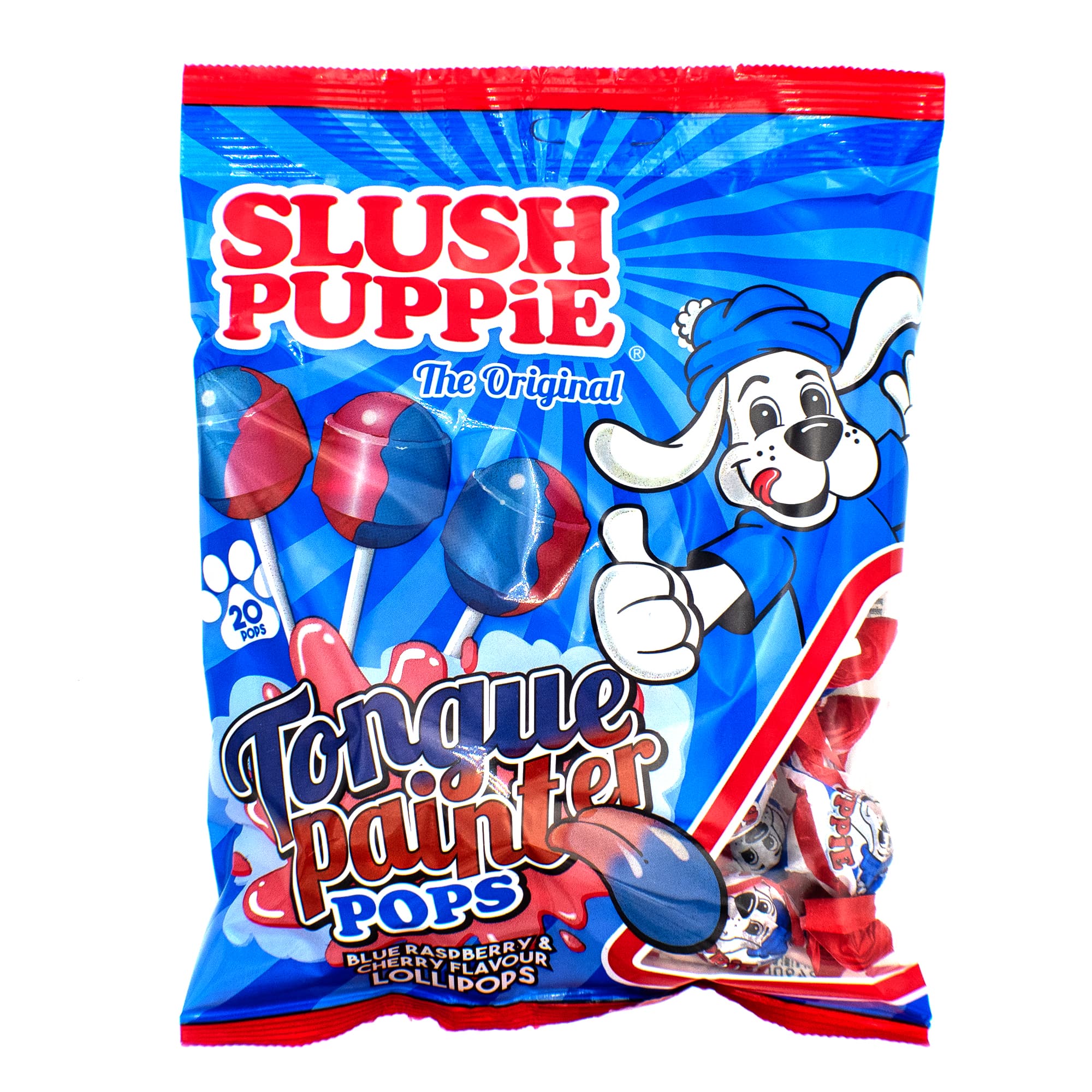 Slush Puppie Tongue Painter Pops 20 Stück – Blue Raspberry & Cherry