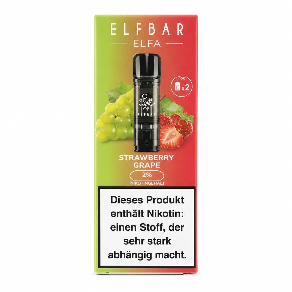 2x Elfbar ELFA Pod - Strawberry Grape 20mg Nikotinmenge